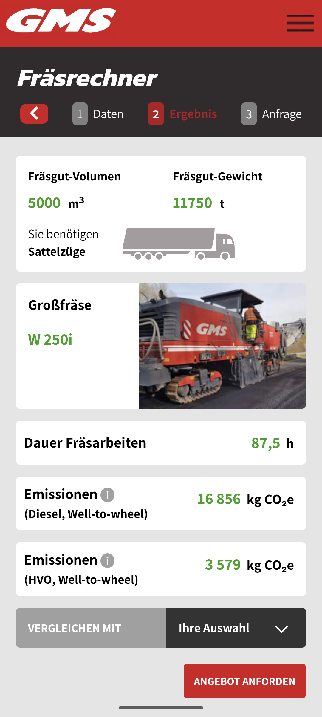 Screenshot Fräsen-App